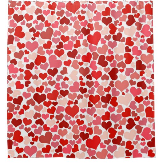 Herzmuster, rote Herzen, Liebe Duschvorhang (Vorderseite)