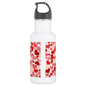 Herzmuster, rote Herzen, Liebe Edelstahlflasche (Rückseite)