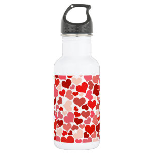 Herzmuster, rote Herzen, Liebe Edelstahlflasche