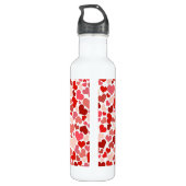 Herzmuster, rote Herzen, Liebe Edelstahlflasche (Rückseite)