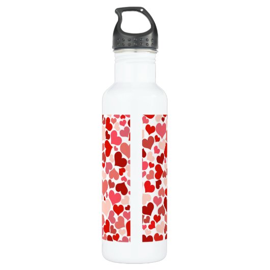 Herzmuster, rote Herzen, Liebe Edelstahlflasche (Rückseite)