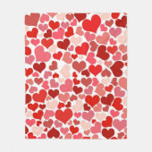 Herzmuster, rote Herzen, Liebe Fleecedecke (Vorderseite)