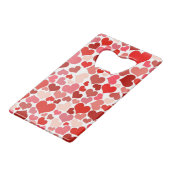 Herzmuster, rote Herzen, Liebe Geldbeutel Flaschenöffner (Vorderseite Schrägansicht)