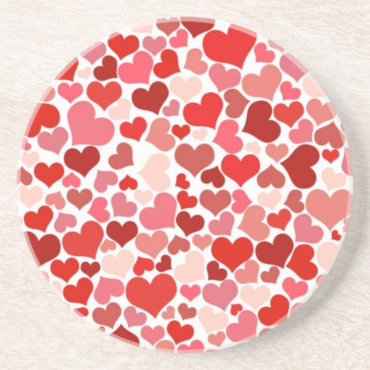 Herzmuster, rote Herzen, Liebe Getränkeuntersetzer (Vorne)