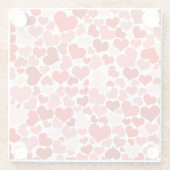 Herzmuster, rote Herzen, Liebe Glasuntersetzer (Rückseite)