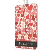 Herzmuster, rote Herzen, Liebe, Ihr Name Autolufterfrischer (Links)
