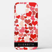 Herzmuster, rote Herzen, Liebe, Ihr Name Case-Mate iPhone Hülle (Rückseite)