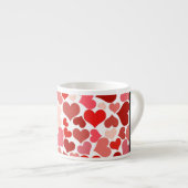 Herzmuster, rote Herzen, Liebe, Ihr Name Espressotasse (Vorderseite Rechts)
