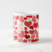 Herzmuster, rote Herzen, Liebe, Ihr Name Jumbo-Tasse (Vorderseite)