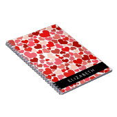 Herzmuster, rote Herzen, Liebe, Ihr Name Notizblock (Rechte Seite)