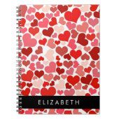 Herzmuster, rote Herzen, Liebe, Ihr Name Notizblock (Vorderseite)