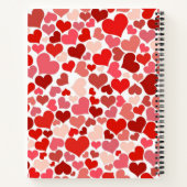 Herzmuster, rote Herzen, Liebe, Ihr Name Notizblock (Rückseite)