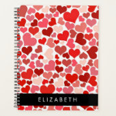 Herzmuster, rote Herzen, Liebe, Ihr Name Planer (Vorderseite)