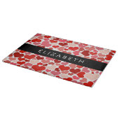 Herzmuster, rote Herzen, Liebe, Ihr Name Schneidebrett (Ecke)