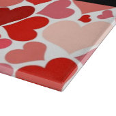 Herzmuster, rote Herzen, Liebe, Ihr Name Schneidebrett (Ecke)