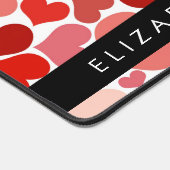 Herzmuster, rote Herzen, Liebe, Ihr Name Schreibtischunterlage (Ecke)