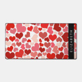 Herzmuster, rote Herzen, Liebe, Ihr Name Schreibtischunterlage (Vorderseite)