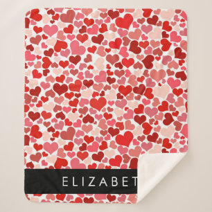 Herzmuster, rote Herzen, Liebe, Ihr Name Sherpadecke