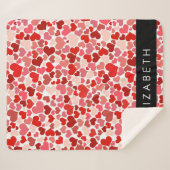 Herzmuster, rote Herzen, Liebe, Ihr Name Sherpadecke (Vorderseite (Horizontal))