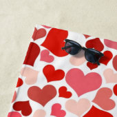 Herzmuster, rote Herzen, Liebe, Ihr Name Strandtuch (Beispiel)