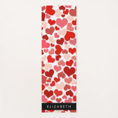 Herzmuster, rote Herzen, Liebe, Ihr Name Yogamatte (Vorderseite)