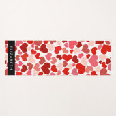Herzmuster, rote Herzen, Liebe, Ihr Name Yogamatte (Vorderseite (Horizontal))