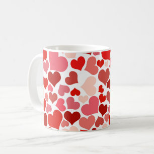 Herzmuster, rote Herzen, Liebe Kaffeetasse