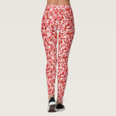 Herzmuster, rote Herzen, Liebe Leggings (Rückseite)