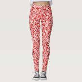 Herzmuster, rote Herzen, Liebe Leggings (Vorderseite)