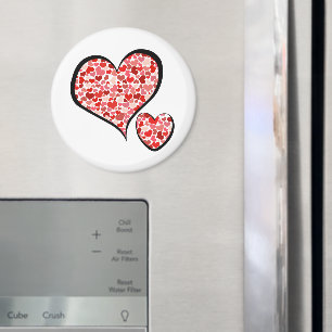 Herzmuster, rote Herzen, Liebe Magnet