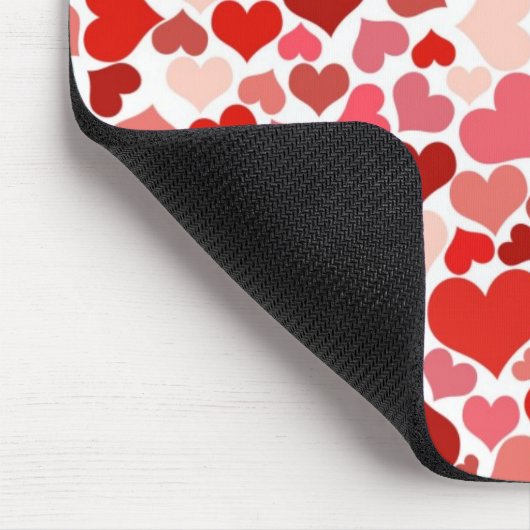 Herzmuster, rote Herzen, Liebe Mousepad (Ecke)