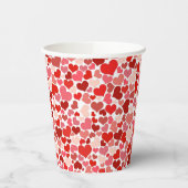 Herzmuster, rote Herzen, Liebe Pappbecher (Links)