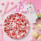 Herzmuster, rote Herzen, Liebe Pappteller (Party)