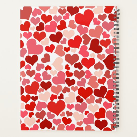 Herzmuster, rote Herzen, Liebe Planer (Rückseite)