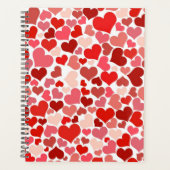 Herzmuster, rote Herzen, Liebe Planer (Vorderseite)