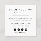 Herzmuster, rote Herzen, Liebe Quadratische Visitenkarte (Rückseite)