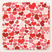 Herzmuster, rote Herzen, Liebe Rechteckiger Pappuntersetzer (Vorderseite)