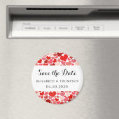 Herzmuster, rote Herzen, Liebe, Save the Date Magnet (In Situ (Geschirrspüler))