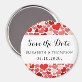 Herzmuster, rote Herzen, Liebe, Save the Date Magnet (Vorderseite/Rückseite)