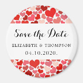 Herzmuster, rote Herzen, Liebe, Save the Date Magnet (Vorne)