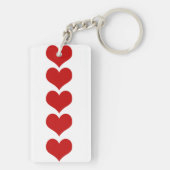 Herzmuster, rote Herzen, Liebe Schlüsselanhänger (Rückseite)