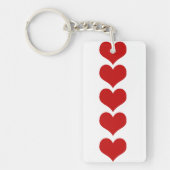 Herzmuster, rote Herzen, Liebe Schlüsselanhänger (Vorderseite)