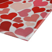 Herzmuster, rote Herzen, Liebe Schneidebrett (Ecke)