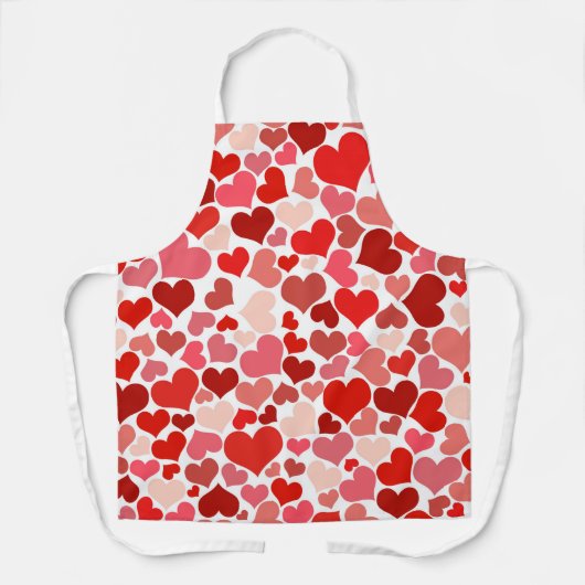 Herzmuster, rote Herzen, Liebe Schürze (Vorderseite)