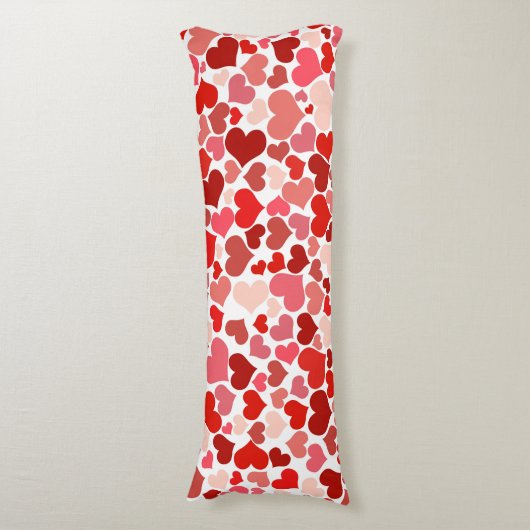 Herzmuster, rote Herzen, Liebe Seitenschläferkissen (Vorderseite Vertikal)