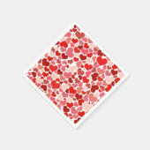 Herzmuster, rote Herzen, Liebe Serviette (Ecke)