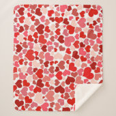 Herzmuster, rote Herzen, Liebe Sherpadecke (Vorderseite)