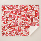 Herzmuster, rote Herzen, Liebe Sherpadecke (Vorderseite (Horizontal))