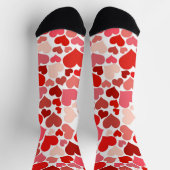 Herzmuster, rote Herzen, Liebe Socken (Oben)