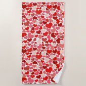 Herzmuster, rote Herzen, Liebe Strandtuch (Vorderseite)